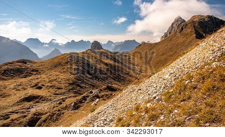 The Carnic Alps In A Colorful Autumn Day