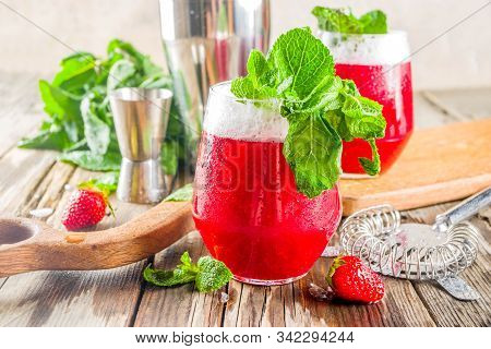 Summer Sweet Alcohol Beverage.  Traditional Scandinavian Cocktail With Vodka  Akevitt; Akvavit. Frui