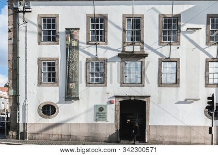 Porto, Portugal - November 30, 2018: Storefront And Architectural Detail Of Lusofona De Porto Univer