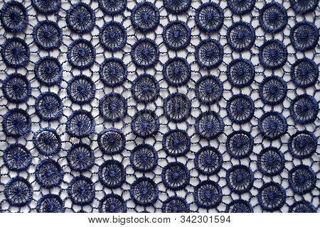 Dark Blue Lacy Fabric Directly From Above