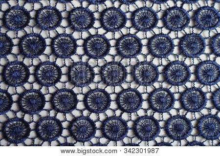 Navy Blue Lacy Fabric Directly From Above