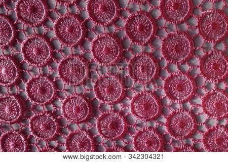 Bright Pink Lacy Fabric Directly From Above