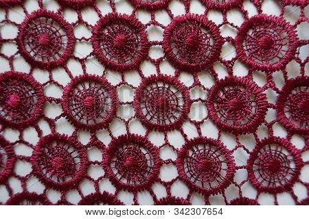 Old Fashioned Dark Red Lace From Above