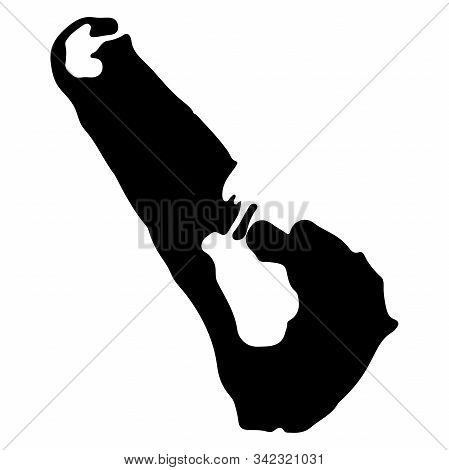 Vaitupu Map Black Silhouette Vector Illustration Eps 10.