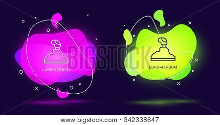 Line Gear Shifter Icon Isolated On Black Background. Transmission Icon. Abstract Banner With Liquid 