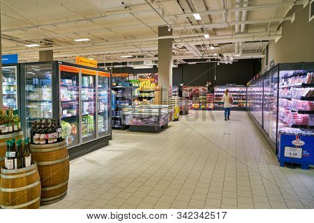 BERLIN, GERMANY - CIRCA SEPTEMBER, 2019: interior shot of Kaufland in Berlin. Kaufland is a German hypermarket chain, part of the Schwarz Gruppe which also owns Lidl and Handelshof.