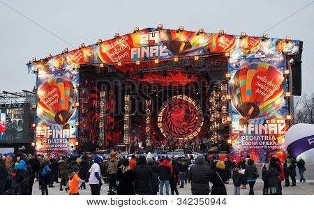 Warsaw, Poland. 10 January 2016. Wosp. Free Concert At The Charity Campaign Of The Great Orchestra O