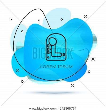 Line Gear Shifter Icon Isolated On White Background. Transmission Icon. Abstract Banner With Liquid 