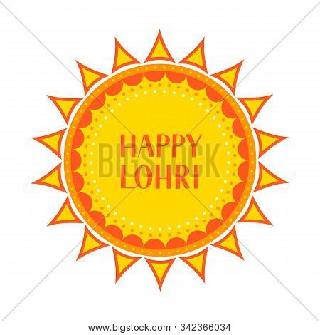 Happy Lohri Vector Illustration. Traditional Indian Festival Of Winter Solstice. Hindu Celebration P