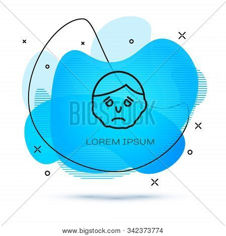 Line Inflammation On Face Icon Isolated On White Background. Abstract Banner With Liquid Shapes. Vec