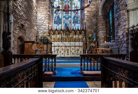 Torquay, Uk - 28 September 2019: The Old Cockington Church Outside The Famous Village Near Torquay I