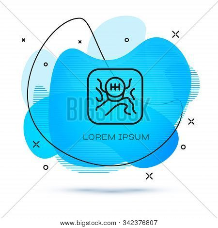 Line Gear Shifter Icon Isolated On White Background. Transmission Icon. Abstract Banner With Liquid 