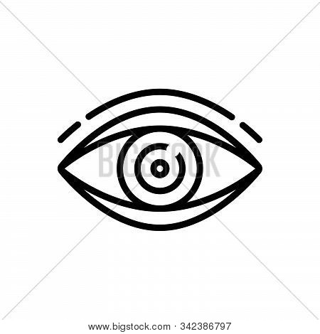 Black Line Icon For Vision See View  Look Sight Watch Eyesight Dristi Peep