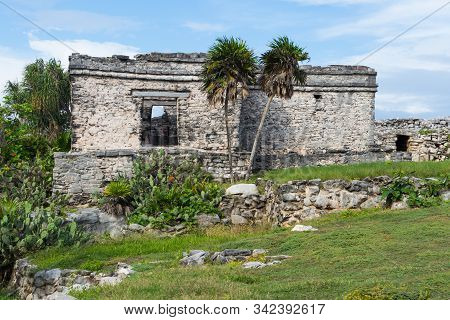 The Casa Del Cenote Building In The Ancient Mayan City Of Tulum.
