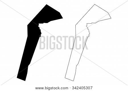 South-east District (districts Of Botswana, Republic Of Botswana) Map Vector Illustration, Scribble 