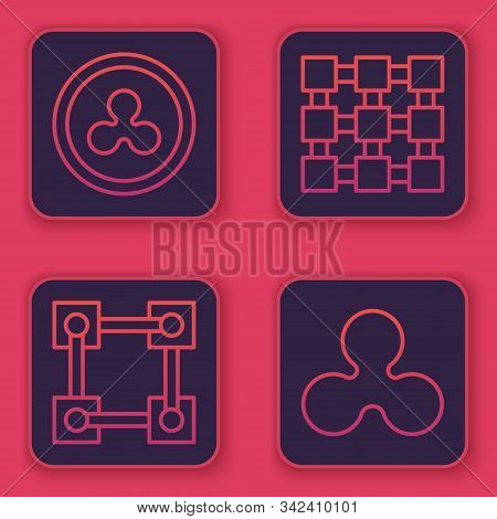 Set Line Cryptocurrency Coin Ripple Xrp, Blockchain Technology, Blockchain Technology And Cryptocurr