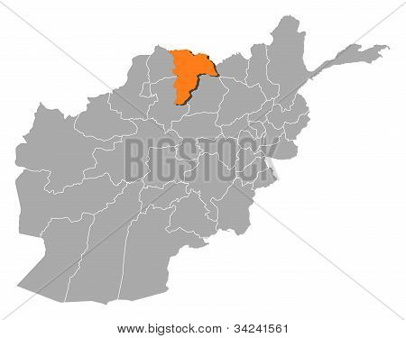Karte von Afghanistan, Balkh hervorgehoben