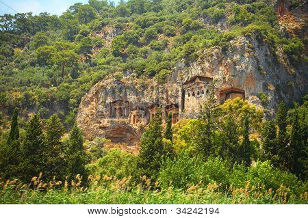 Dalyan rock graves Marmaris turkey