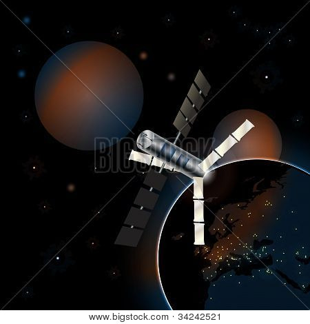 İletişim uydu yörünge içinde