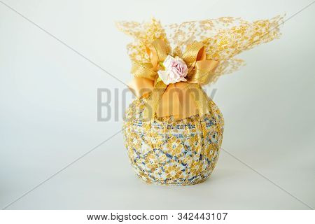 Traditional Thai Benjarong Souvenir From Thailand. Thai Art And Craft Earthenware