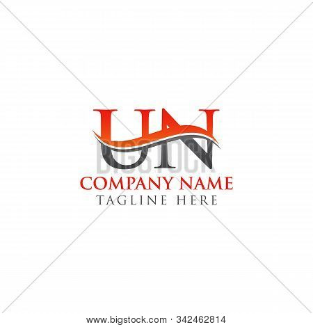 Swoosh Letter U N Logo Design Vector Template. U N Letter Logo Design