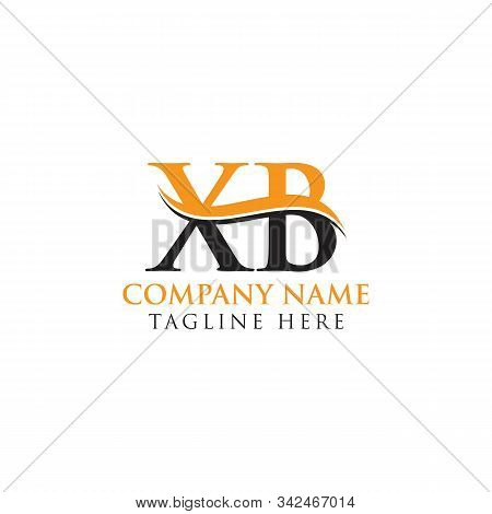 Initial Xb Letter Linked Logo. Creative Letter Xb Logo Vector With Blue And Grey Colors. Xb Logo Des