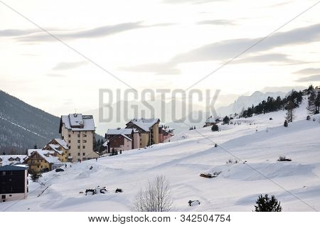 Walk In The Station Of Montgenevre Taken By The Cold, The Snow And The Frost.