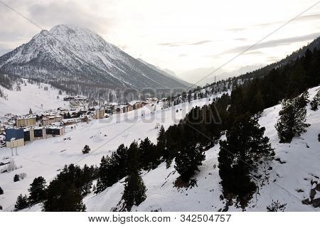 Walk In The Station Of Montgenevre Taken By The Cold, The Snow And The Frost.