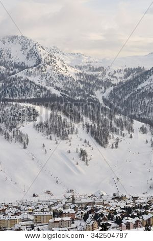 Walk In The Station Of Montgenevre Taken By The Cold, The Snow And The Frost.