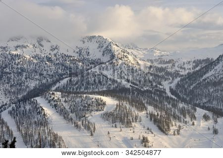 Walk In The Station Of Montgenevre Taken By The Cold, The Snow And The Frost.