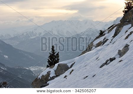 Walk In The Station Of Montgenevre Taken By The Cold, The Snow And The Frost.