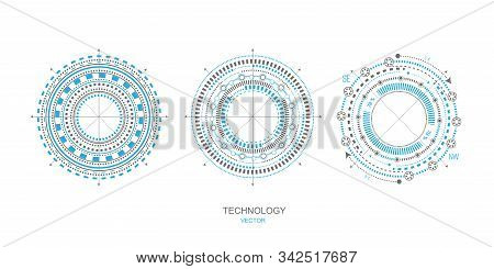Hud Futuristic .technical Drawing.electronic Interface Of The Future . Fantastic Circle .drawing Det