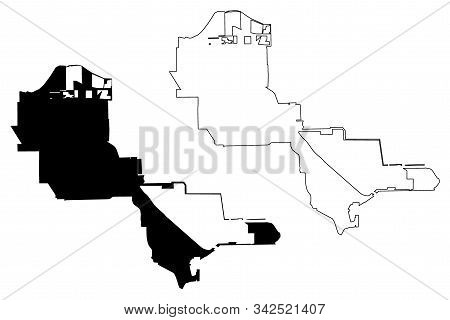 Pasadena City, Texas (united States Cities, United States Of America, Usa City) Map Vector Illustrat