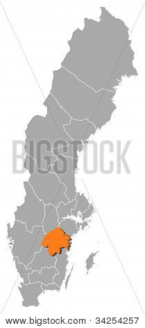 Kort over Sverige,