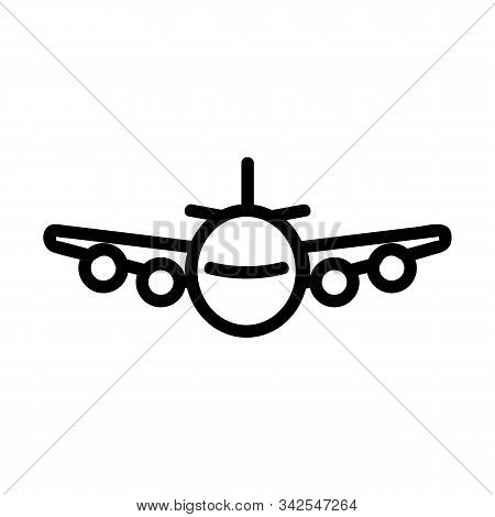 Passenger Plane Icon Vector. A Thin Line Sign. Isolated Contour Symbol Illustration