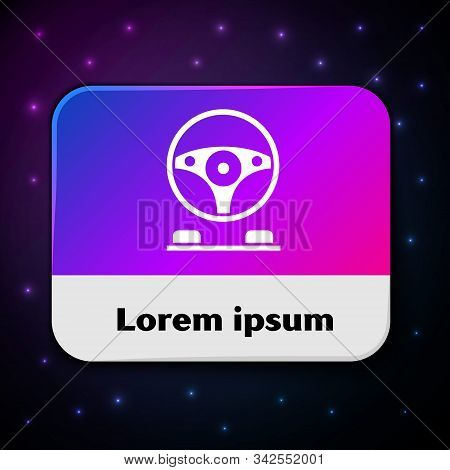 White Racing Simulator Cockpit Icon Isolated On Black Background. Gaming Accessory. Gadget For Drivi