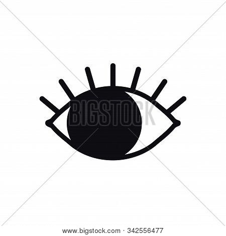 Open Eye Line Icon On White Background. Look, See, Sight, View Sign And Symbol. Vector Linear Graphi