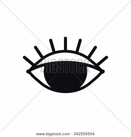 Open Eye Line Icon On White Background. Look, See, Sight, View Sign And Symbol. Vector Linear Graphi