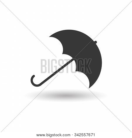 Umbrella Vector Icon Isolated On White Background. Umbrella And Rain Drops Stock Vector Illustration
