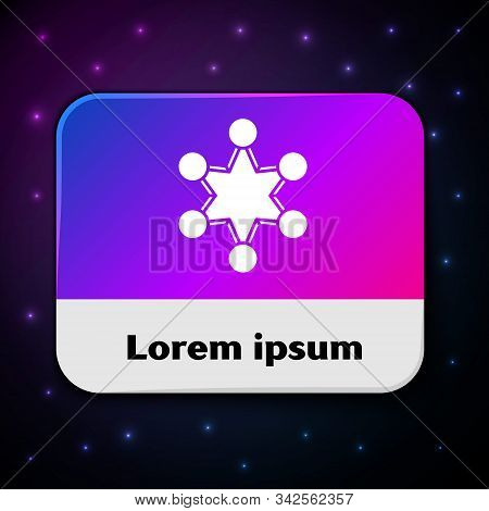 White Police Badge Icon Isolated On Black Background. Sheriff Badge Sign. Shield With Star Symbol. R
