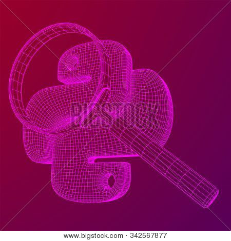 Python Code Language Sign With Magnifying Glass. Programming Coding And Developing Concept. Wirefram
