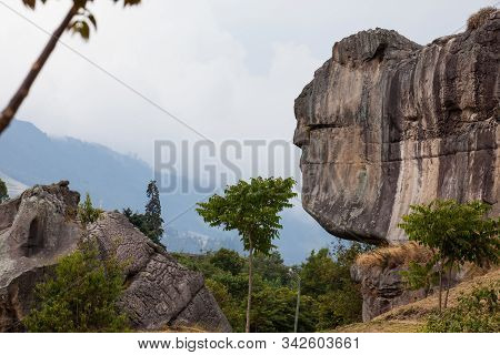Facatativa, Colombia - January, 2029: Giant Rocky Formations At The Piedras Del Tunjo Archaeological