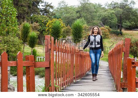 Facatativa, Colombia - January, 2029: Tourists Visiting The Piedras Del Tunjo Archaeological Park In