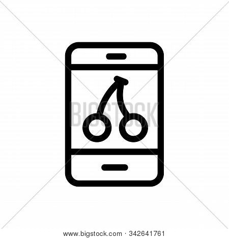 Roulette On The Phone Icon Vector. A Thin Line Sign. Isolated Contour Symbol Illustration