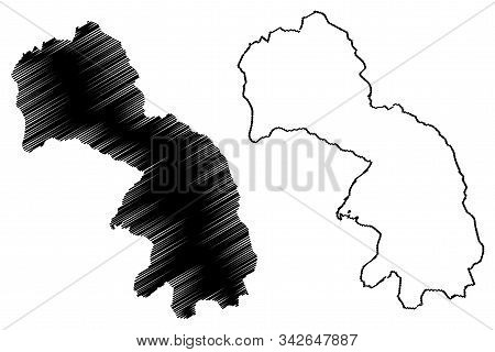 Kukes County (republic Of Albania) Map Vector Illustration, Scribble Sketch Kukes Map