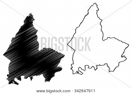 Shkoder County (republic Of Albania) Map Vector Illustration, Scribble Sketch Shkoder Map