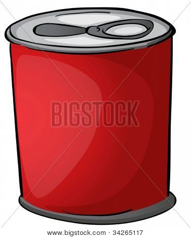 ilustrace červené cínu na bílém pozadí