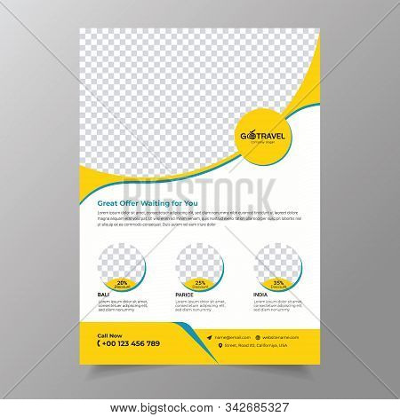 Travel Flyer Template With Travel Poster Template.design Template For Banner, Flyer, Invitation, Pos