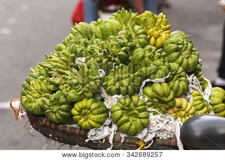 Many Fingered Citrons At Market In Vietnam