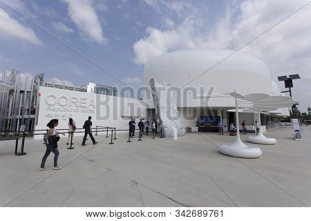 Milan, Italy - May 30: Corea Pavilion At Expo, Universal Exposition On The Theme Of Food On May 30, 